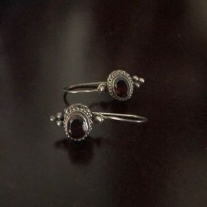 Sterling silver and garnet earrings